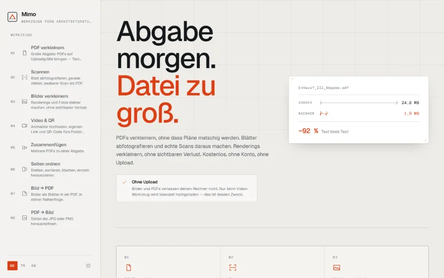 Mimo, acht Werkzeuge f&uuml;rs Architekturstudium im Browser.