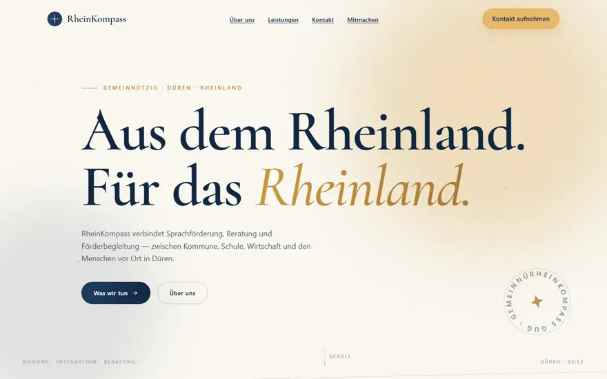 Startseite von RheinKompass, einem Regionalportal für Düren.